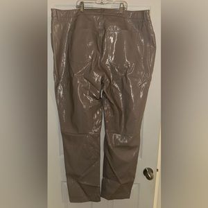 90s Street Ulta high-rise tan full leather pants